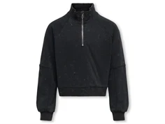 Kids ONLY black washed half zip sweatshirt